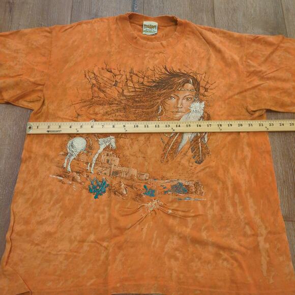 VTG Ragtops Cherokee Native American Adult Large Shirt Feathers Horse Western - Picture 7 of 10